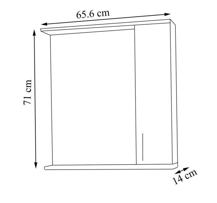 Oglinda seria 144, front MDF, montata, alb, 65x71 cm [6]