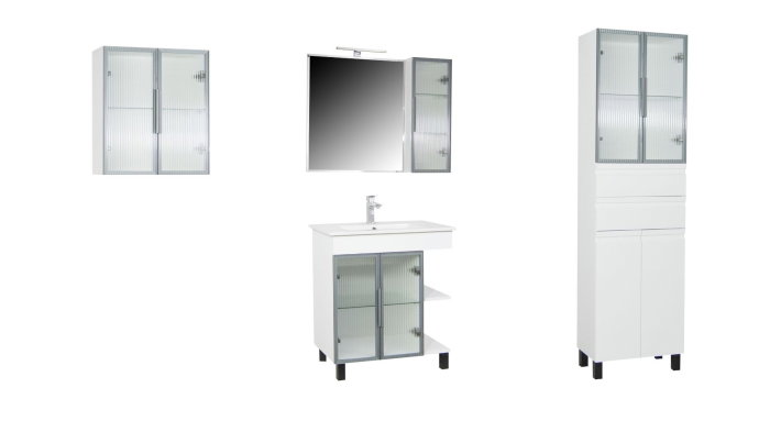 Oglinda seria 758, montata, alb, 70x68 cm [5]