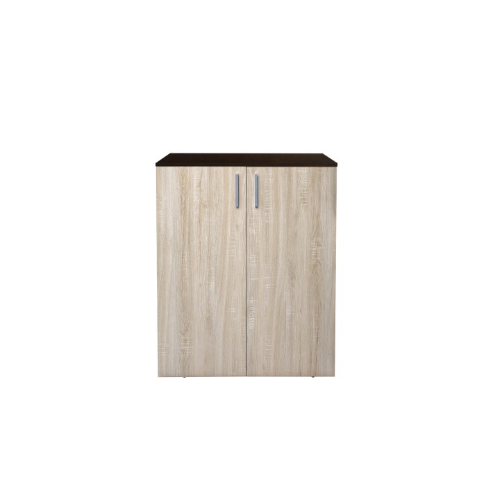 Pantofar ALMA, 2 usi, 4 rafturi, corp sonoma inchis, fronturi sonoma deschis, 80x40x103 cm