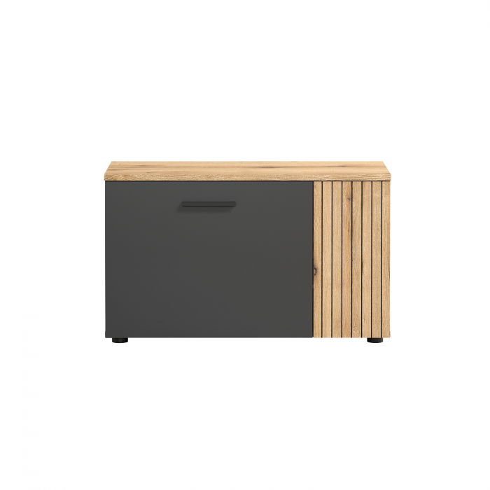 Pantofar ESTEBAN, 2 usi, grafit + stejar evok, 80,1x36x48 cm