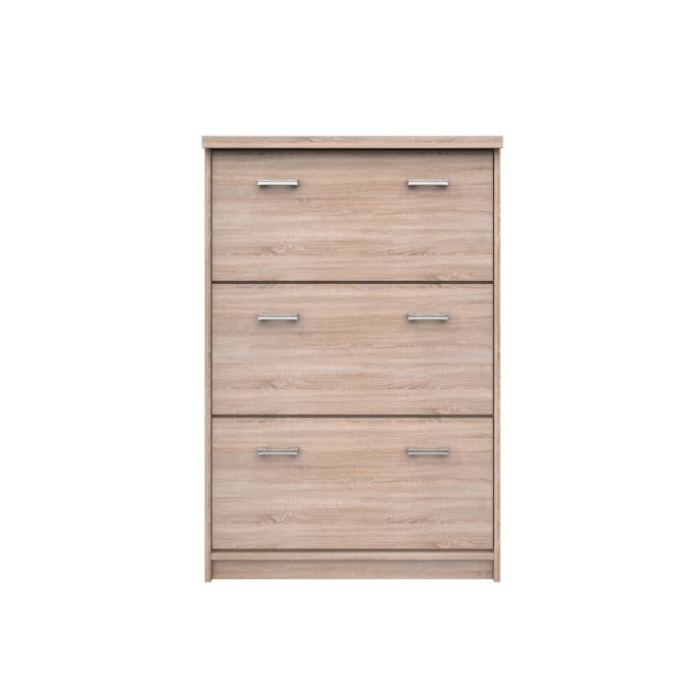 Pantofar TOP MIX, 3 usi tip clapeta, stejar sonoma, 80x27x121 cm