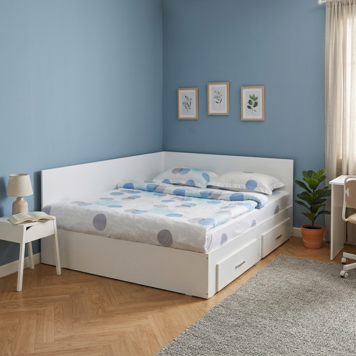 Pat Colt Alma Drept 180x200 cm, cu 2 sertare laterale pe role, colt interschimbabil - ExpoMob [2]