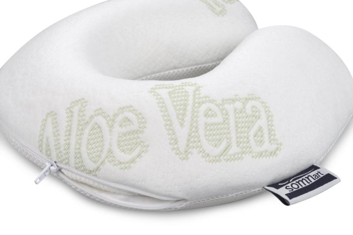 Perna calatorie Somnart Memory, cu spuma de memorie si husa detasabila si lavabila, Aloe Vera [2]