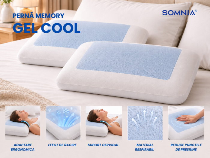 Perna cu memorie Gel Cool 40x60 cm [3]