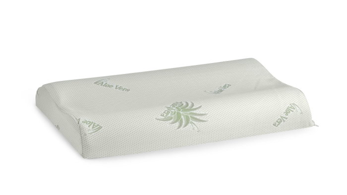 Perna ergonomica Memory Aloe Vera Somnart, sustinere exacta pentru gat si cap, husa detasabila, 42x72x12 cm [1]