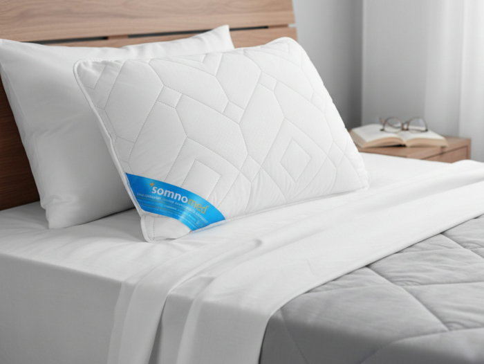 Perna Somnomed Antimicrobiana lavabila la 95°C - 50 x 70 cm, ambalata la geanta cu manere [12]