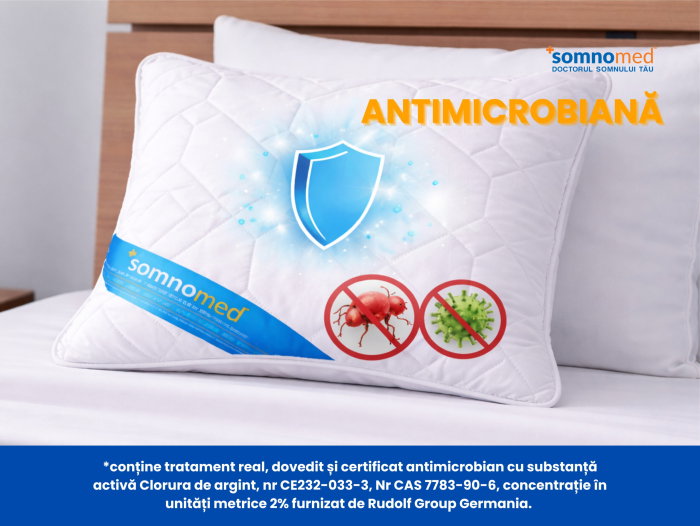 Set 2 Perne Somnomed Antimicrobiene lavabile la 95°C - 70 x 70 cm, vidat [7]