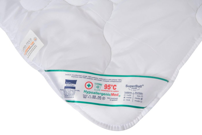 Pilota Somnart HypoAllergenicMed, microfibra 200g, 140 x 200 cm, lavabila la 95°C, pentru vara [11]