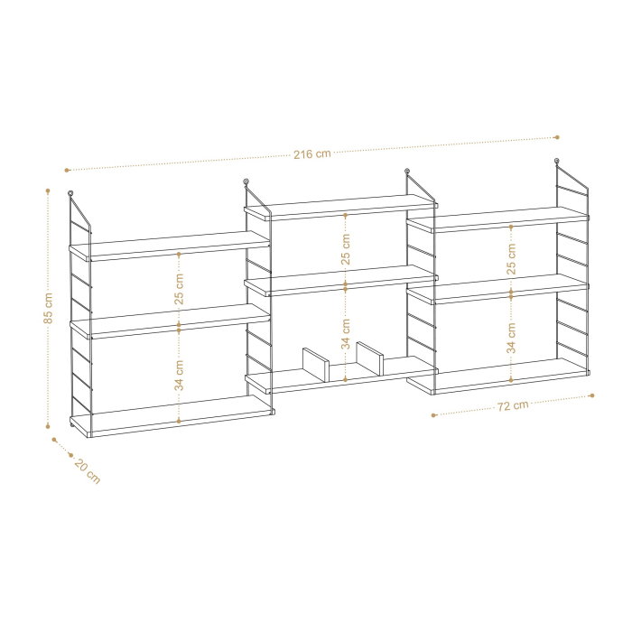 Raft suspendat LABA, 85x20x216 cm [4]
