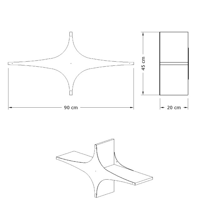 Raft suspendat SUSEN, 90x20x45 cm [3]