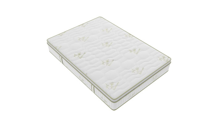 Saltea cu memorie si arcuri Bambus Super Confort Pocket Multilayer 200x200, inaltime 25 cm, husa matlasata, sistem 3D, manere, fermitate medie [10]