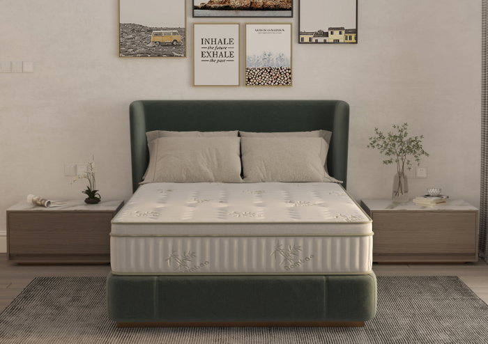 Saltea cu memorie si arcuri Bambus Super Confort Pocket Multilayer 200x200, inaltime 25 cm, husa matlasata, sistem 3D, manere, fermitate medie [6]