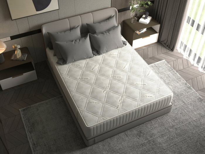 Saltea cu memorie Somnart Silver Relax 140x200, înălțime 24 cm, husă tricot Silver, cu mânere, fermitate medie [10]