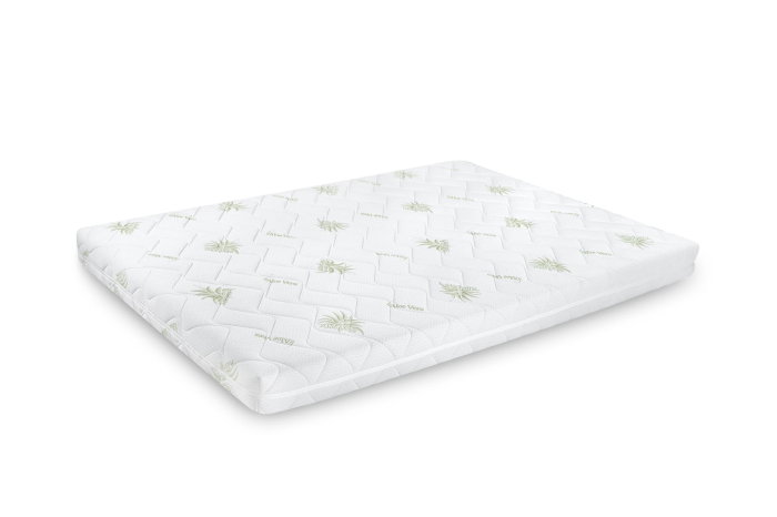 Saltea cu spumă poliuretanică Confort 4Family Aloe Vera 90x200 Somnart, înălțime 14 cm, husă lavabilă și detașabilă cu fermoar, fermitate medie [9]