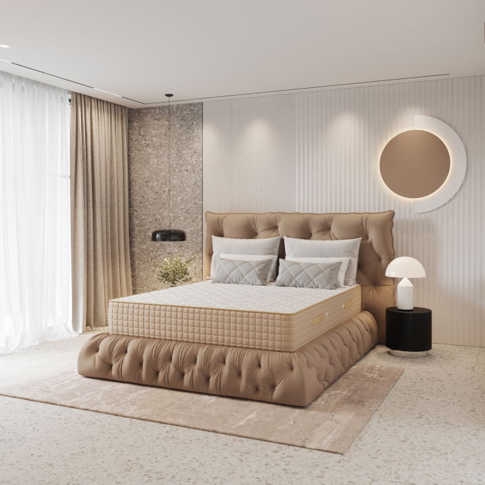 Saltea superortopedica LUX MEMORY cu arcuri, 130x190 cm, H 29 cm, fata vara fata iarna
