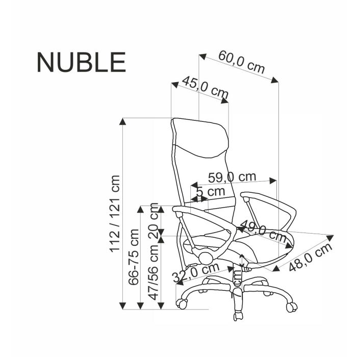 Scaun birou NUBLE, negru, 59x60x112 cm [12]