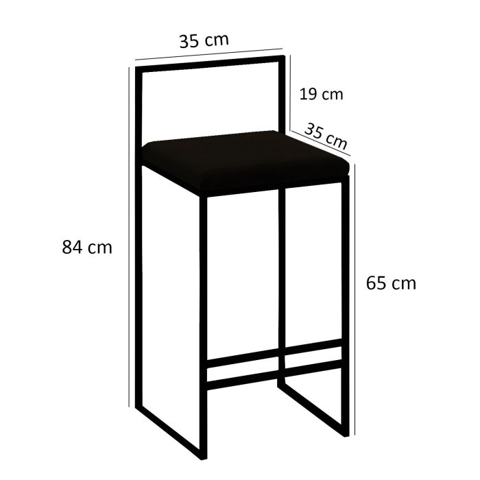 Scaun de bar NORDIC, 35x35x84 cm [5]