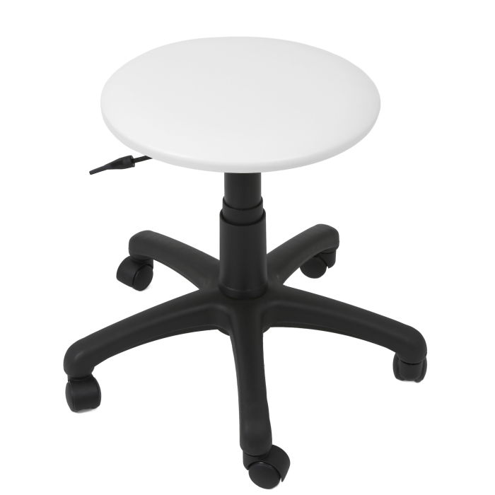 Scaun LABOR, piele eologica, alb, 59x59x45-57 cm