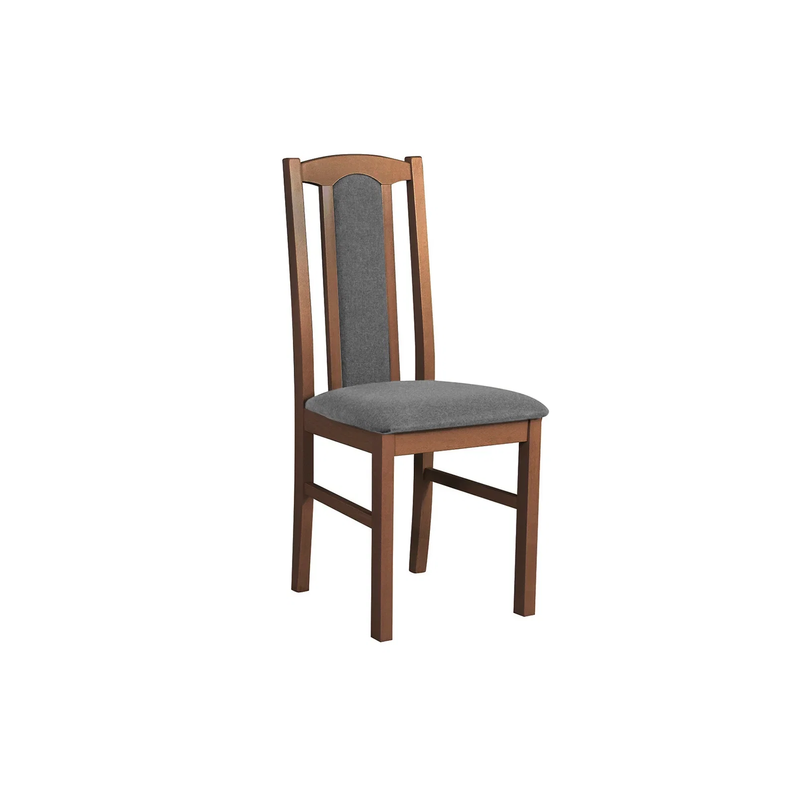 Scaun living BOSS VII, castan + stofa gri 24B, 43x40x96 cm
