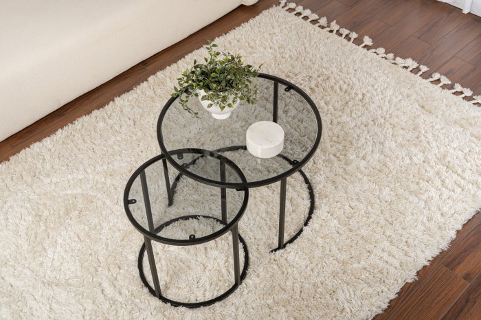 Set 2 masute de cafea BLACK-60-42, 60x60x43 cm [5]