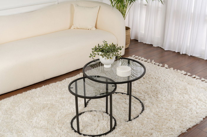 Set 2 masute de cafea BLACK-60-42, 60x60x43 cm [2]