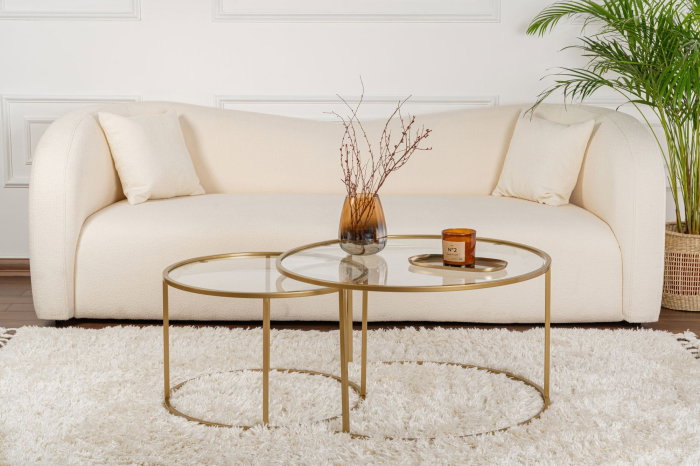 Set 2 masute de cafea GOLD-80-60, 80x80x43 cm [3]