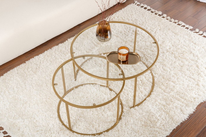 Set 2 masute de cafea GOLD-80-60, 80x80x43 cm [5]