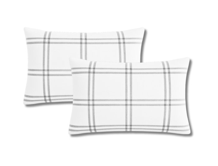 Set 2 Perne 50x70 Somnart Belina Grid, microfibra, lavabile la masina [3]