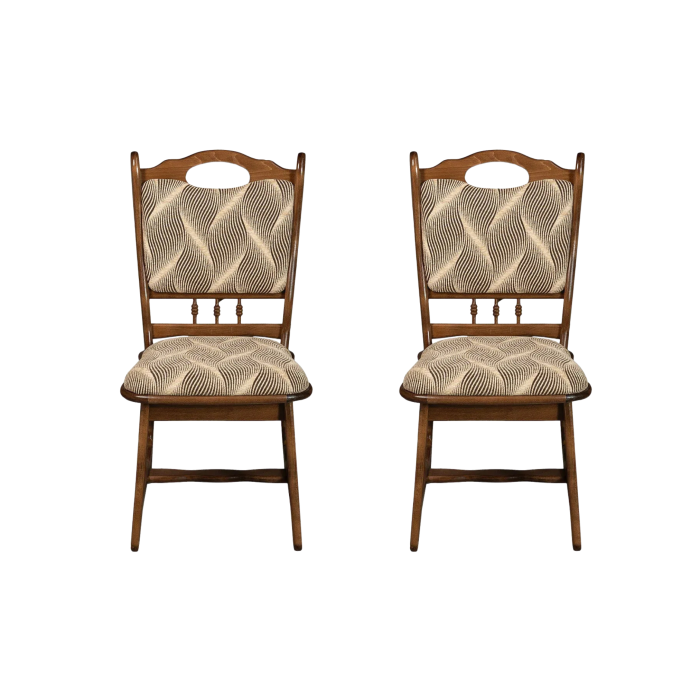 Set 2 scaune living FLANDER, cadru nuc + stofa print 07, 50x48x95 cm [1]