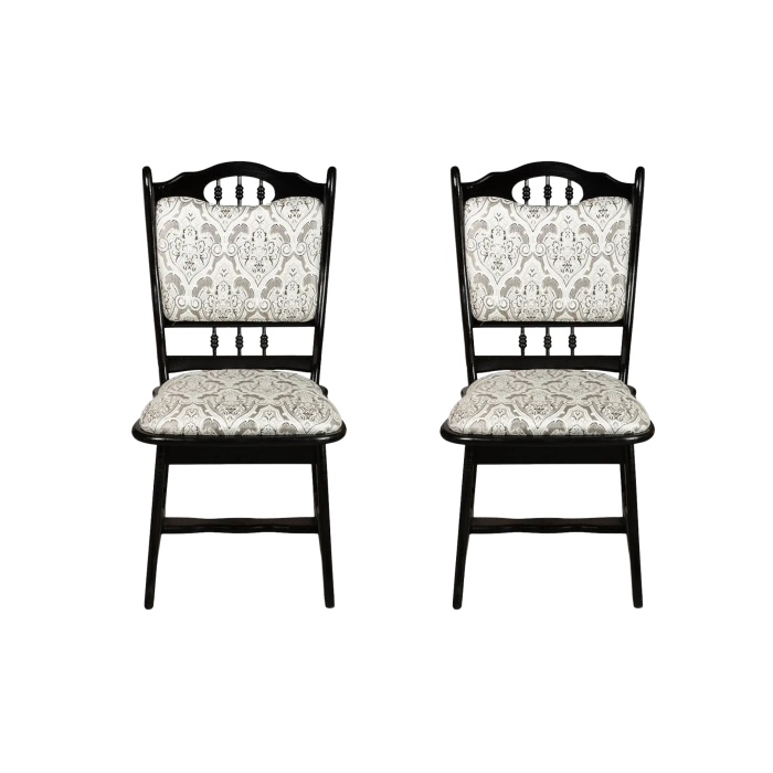 Set 2 scaune living FLANDER III, cadru wenge + stofa print 02, 50x48x95 cm [1]