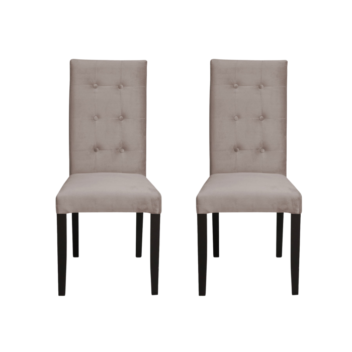 Set 2 scaune living TEO LUX, picioare lemn wenge, stofa cappuccino, 46x60x98 cm