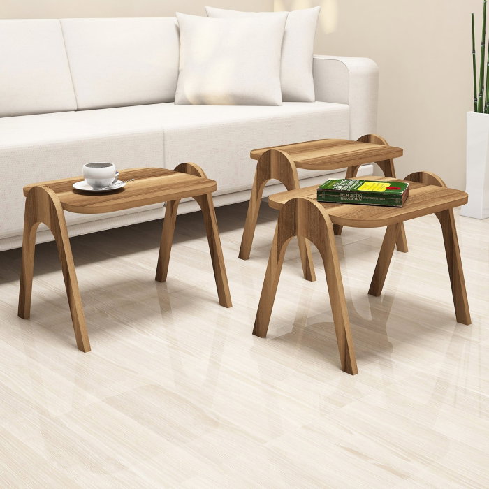 Set 3 masute de cafea PARIS, 48,6x35,5x42 cm [3]