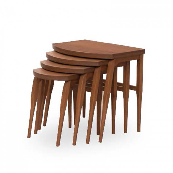 Set 4 masute cafea GRS 2223, maro inchis, 60x41x51 cm