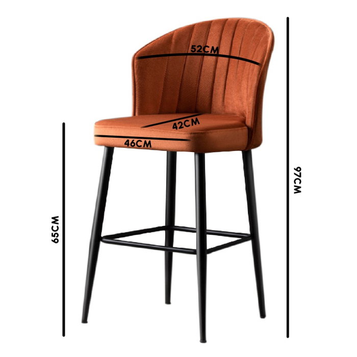 Set 4 scaune de bar RUBI, 52x42x97 cm [4]