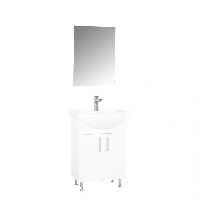 Set Baza cu Lavoar si Oglinda seria 005, eco, 50 cm, alb