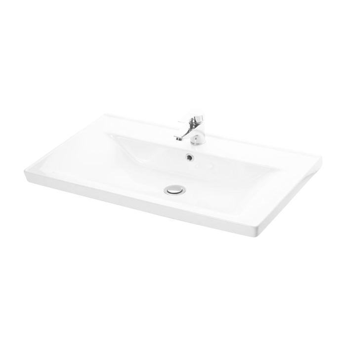 Set Baza front MDF si Lavoar seria 733, montat, 80 cm, crem [5]