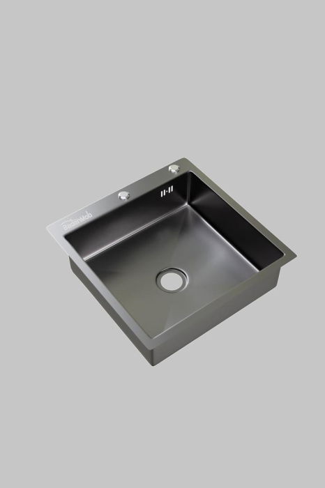 Set chiuveta bucatarie, inox 3 mm, baterie extractibila 3 functii, cos scurgere vase, dozator detergent, 50x50 cm [3]