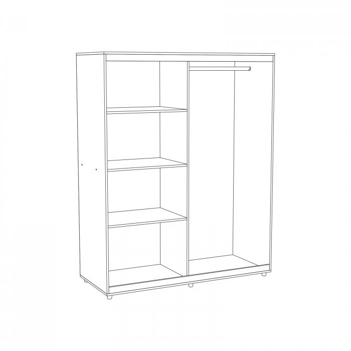 Set Complet Dormitor Corina- Dulap usi glisante - Pat 160x200 - Comoda - ExpoMob [7]