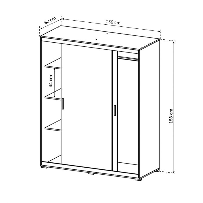 Set Complet Dormitor Corina- Dulap usi glisante - Pat 160x200 - Comoda - ExpoMob [6]