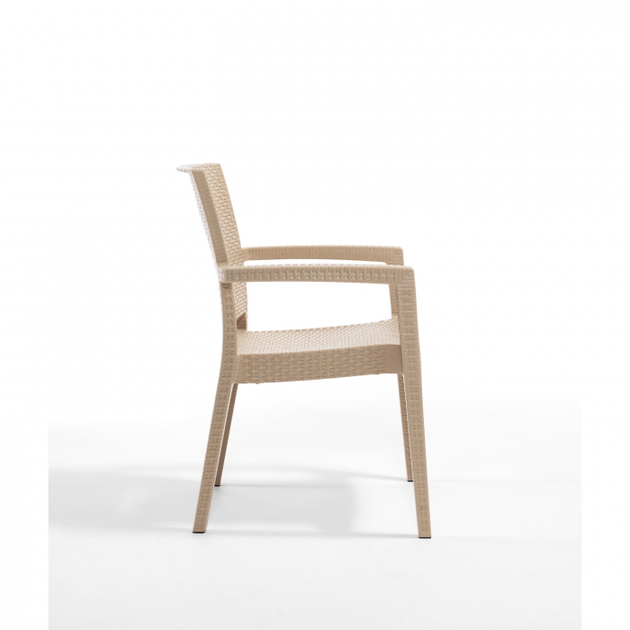 Set gradina cu masa CLASSI 90x90 cm + 4 scaune PARIS 62x58x88 cm, model ratan, cappuccino - ExpoMob [6]