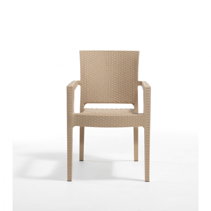 Set gradina cu masa CLASSI 90x90 cm + 4 scaune PARIS 62x58x88 cm, model ratan, cappuccino - ExpoMob [5]