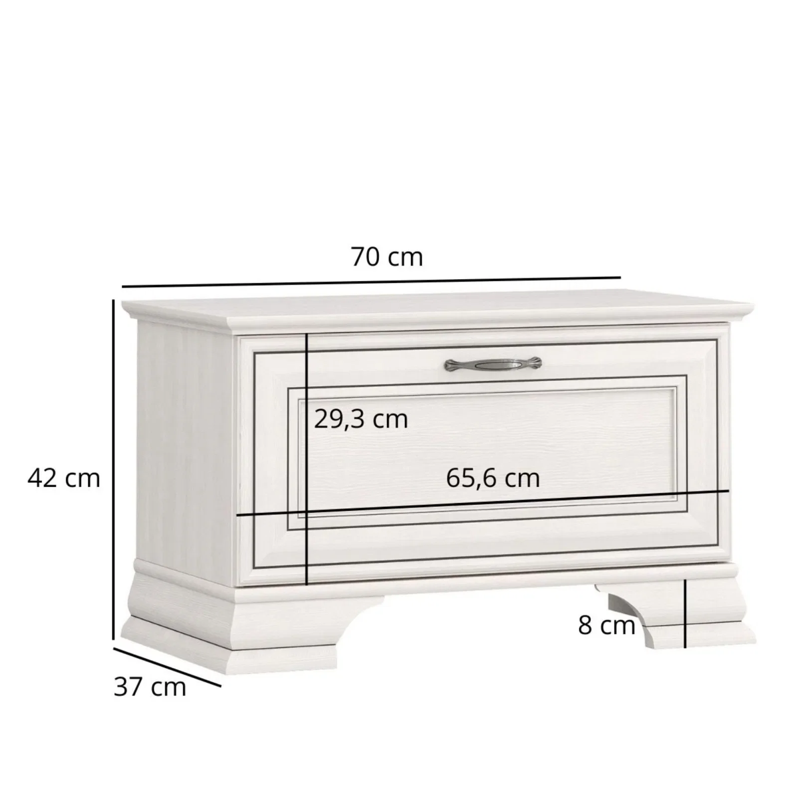 Set hol TIFFANY II, 4 piese, biblioteca 1 usa si 2 sertare, cuier suspendat , pantofare, crem fineline [13]