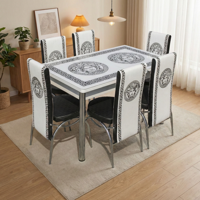Set Lara, masa extensibila cu 6 scaune print, 130/165x80x79 cm - ExpoMob [4]