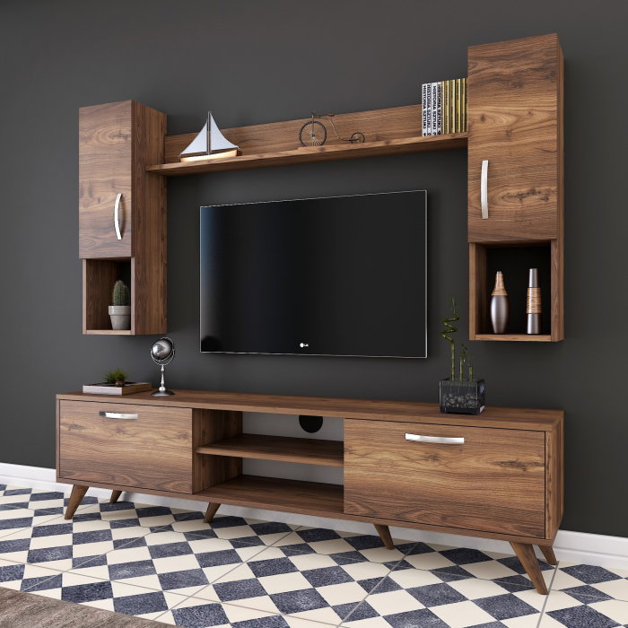 Set Living M27, comoda TV si corpuri suspendate, 180x35x48,6 cm [2]