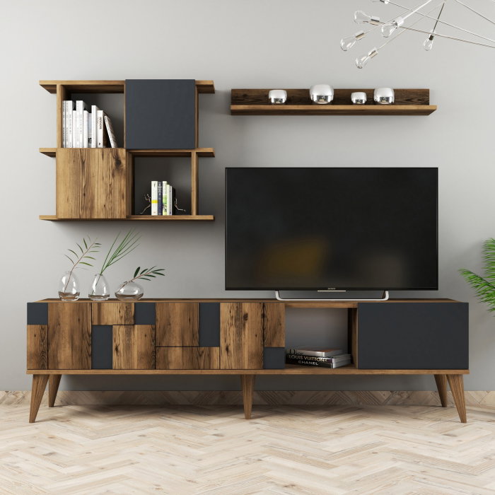 Set Living MADRID, comoda TV si corpuri suspendate, 180x33,8x48,6 cm [2]