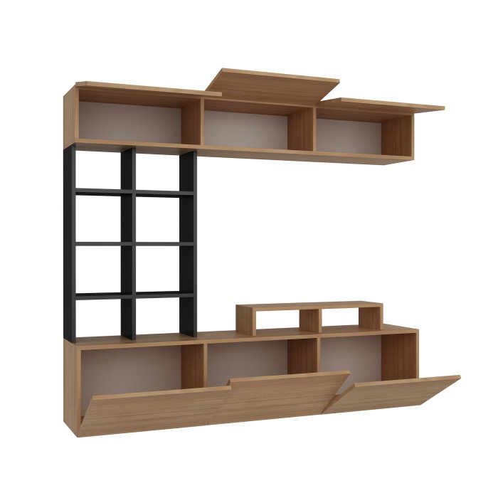 Set Living SASA, comoda TV si corpuri suspendate, 180x37x155,6 cm [6]