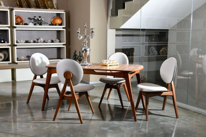 Set masa si scaune TOUCH WOODEN, 5 piese, 160x80x75 cm [7]