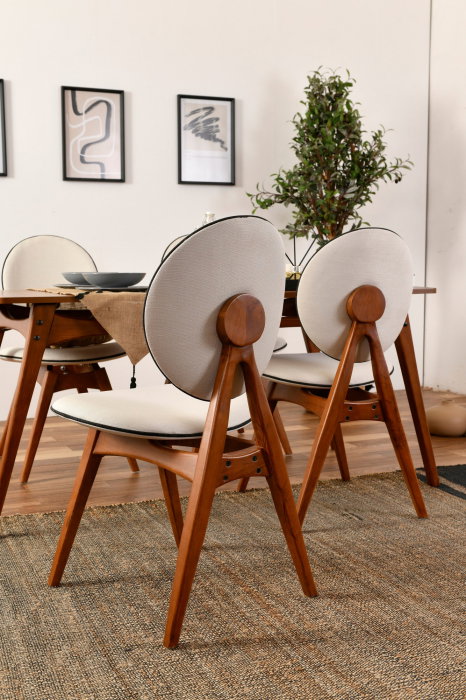 Set masa si scaune TOUCH WOODEN, 5 piese, 160x80x75 cm [5]