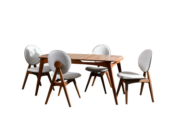 Set masa si scaune TOUCH WOODEN, 5 piese, 160x80x75 cm [16]