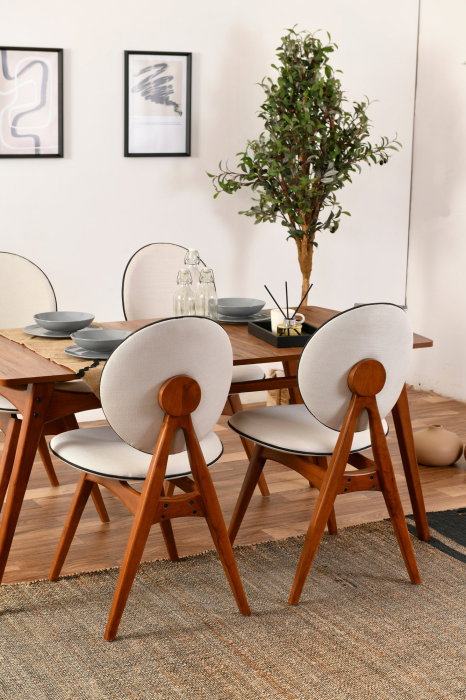 Set masa si scaune TOUCH WOODEN, 5 piese, 160x80x75 cm [3]